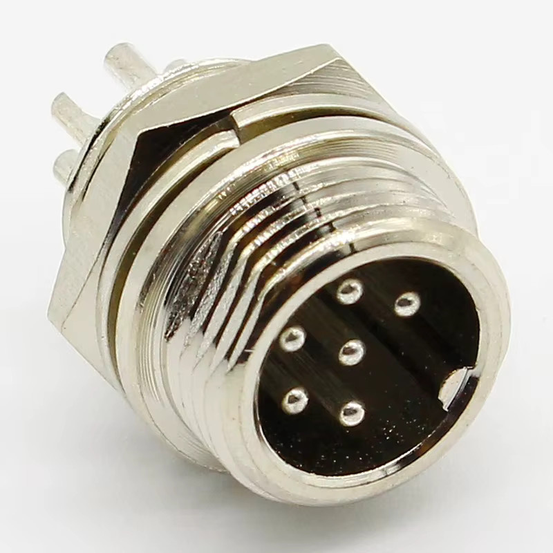 ELECAPITAL GX12-6 Luftfahrt-Rundsteckverbinder Set mit 6 Pin Männlich und Weiblich in Silber, 12mm Durchmesser - Bild 2