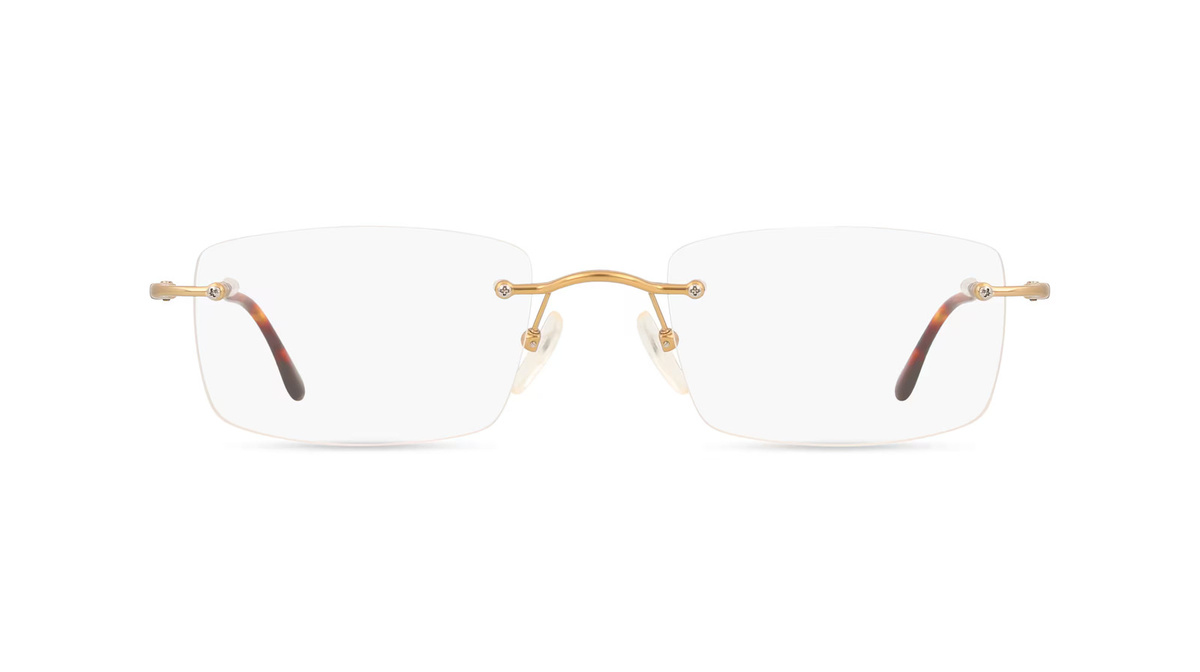 Fielmann MC 652 CL Korrektionsbrille, randlos, quadratisch, Titan, Herren, gold - Bild 1
