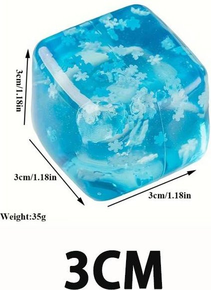 Schneeflocken Eiswürfel Squishy, Knetball, Anti-Stress Fidget Spielzeug, blue - Bild 1