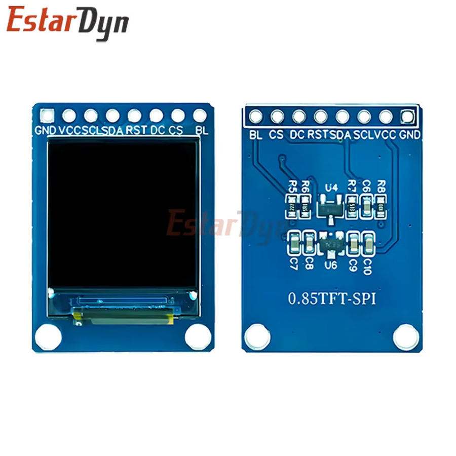 Estardyn IPS LCD-Anzeigemodul 0,85 Zoll mit 128x128 Auflösung, GC9107 SPI TFT-Bildschirm in Blau für ESP32 und Raspberry Pi - Bild 3