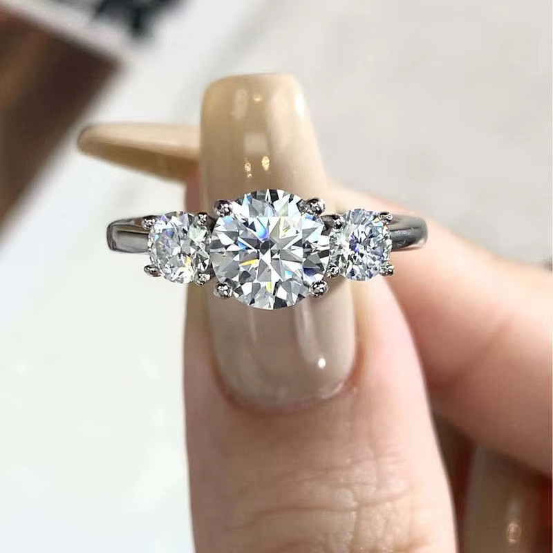 DWJ Ring, 925 Silber, Moissanit, Brillant, Damen - Bild 2