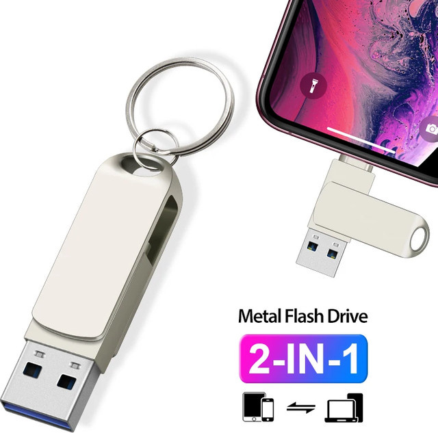 JASTER USB 3.0 Flash-Laufwerk Metall-Pendrive für iPad und iPhone in Schwarz oder Silber - Bild 1