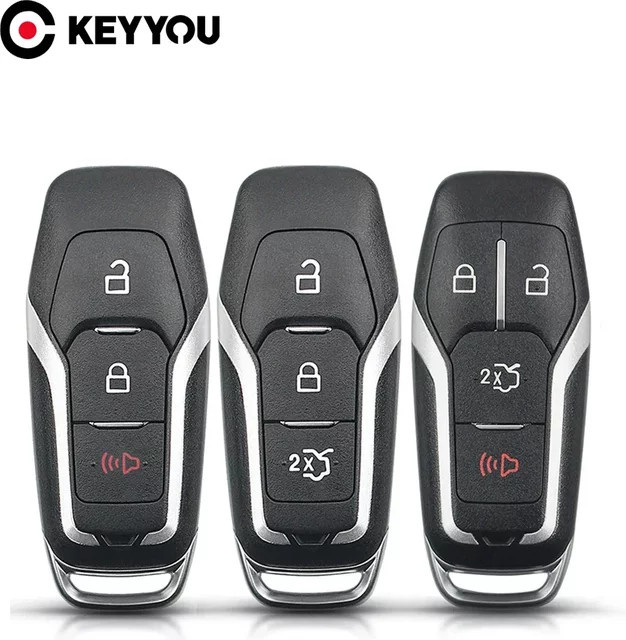 KEYYOU Smart Keyless Go Auto Fernbedienung Schlüssel Shell Fob Abdeckung für Ford Fusion Explorer Rand Mustang Mondeo Kuga mit 3/4 Tasten - Bild 1