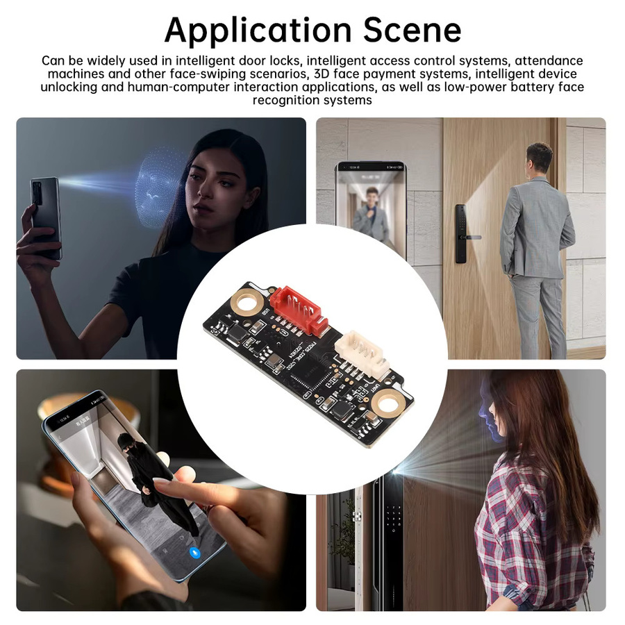 Gaqqee FM225 KI-Intelligenz Gesichtserkennungsmodul mit 3D IR Infrarot-Binokularkamera und Lebendigkeitserkennung in Schwarz - Bild 2