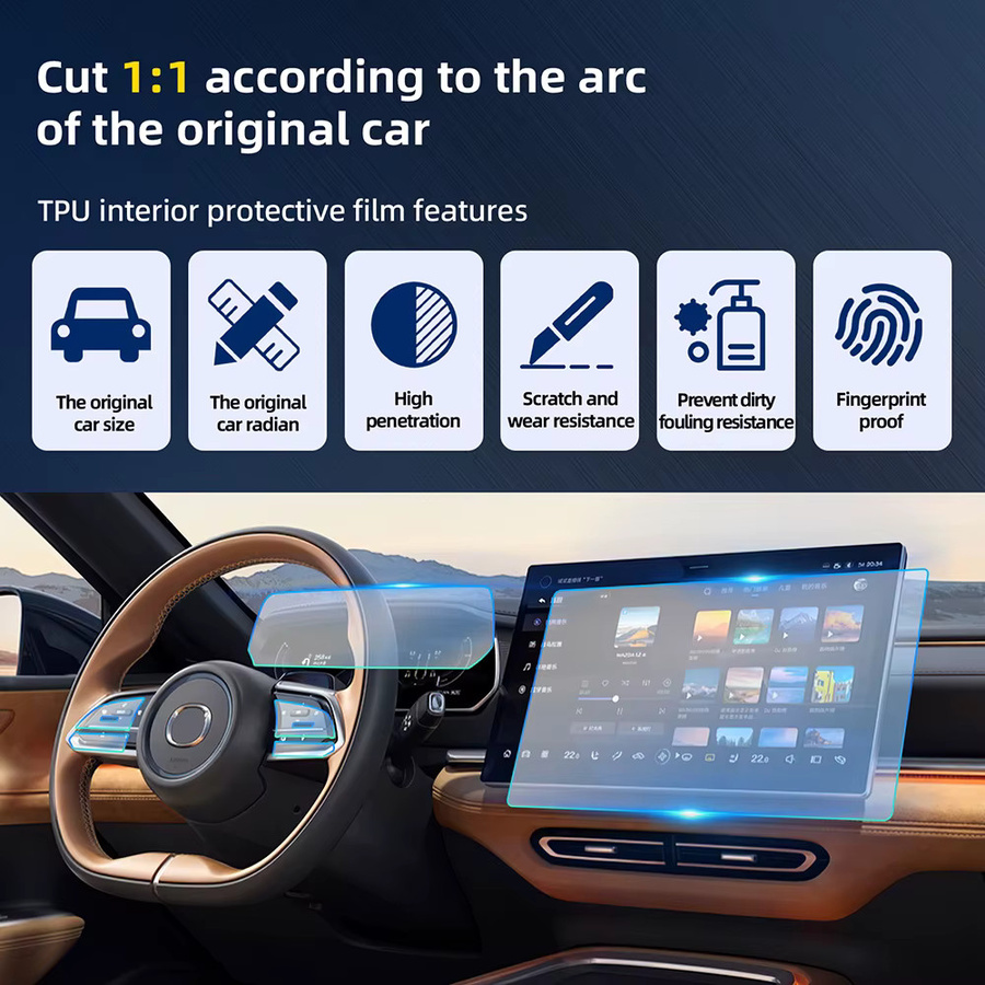 KUNGKIC PPF Schutzfolie für Mazda EZ-60 2025 2026 Transparent TPU Innenraum Schutz für GPS-Navigation und Mittelkonsole - Bild 3