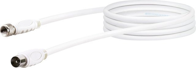 SCHWAIGER SAT Antennen Adapterkabel KVCKHQ181 mit F-Stecker und IEC-Stecker, Farbe: Weiß, Länge: 1,5 m - Bild 1