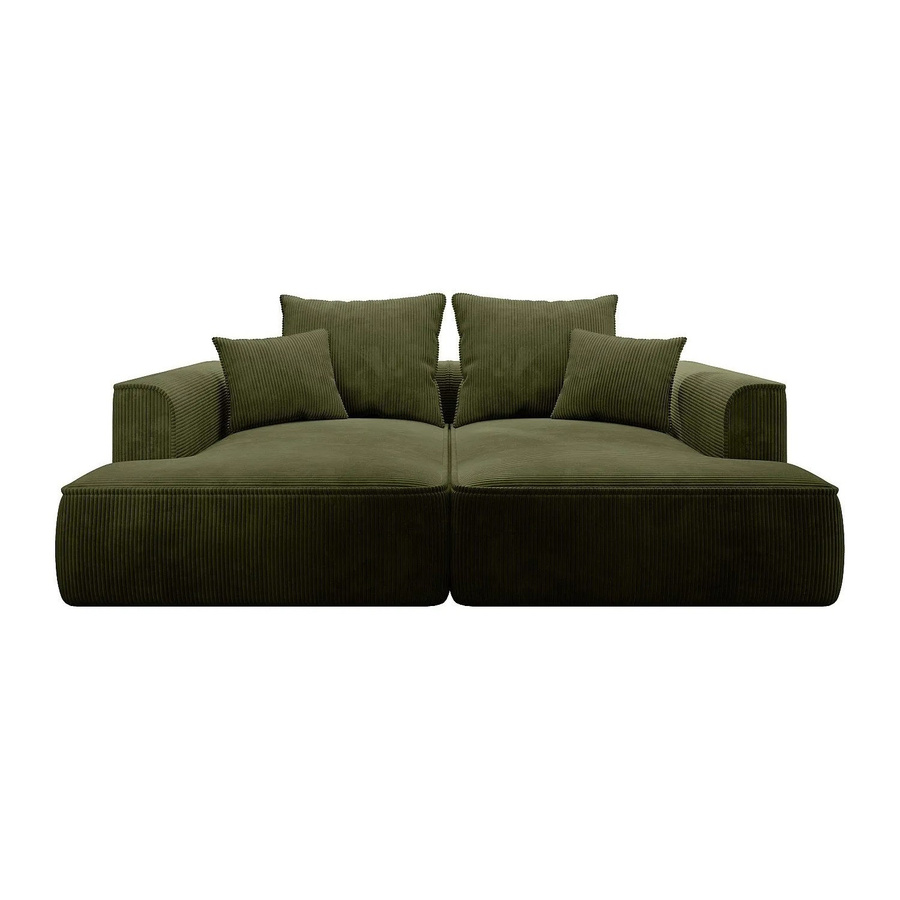 Vente-unique Sofa Pineta in Khaki mit Cordstoff, Breite: 230 cm - Bild 2