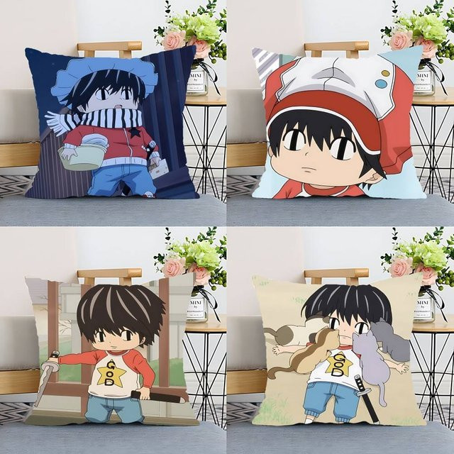 52TOYS Anime Kissenbezug K-Kotaro Lives Alone aus Polyester, quadratisch, Mehrfarbig, B/T/H: 40 x 40 x 1 cm - Bild 1