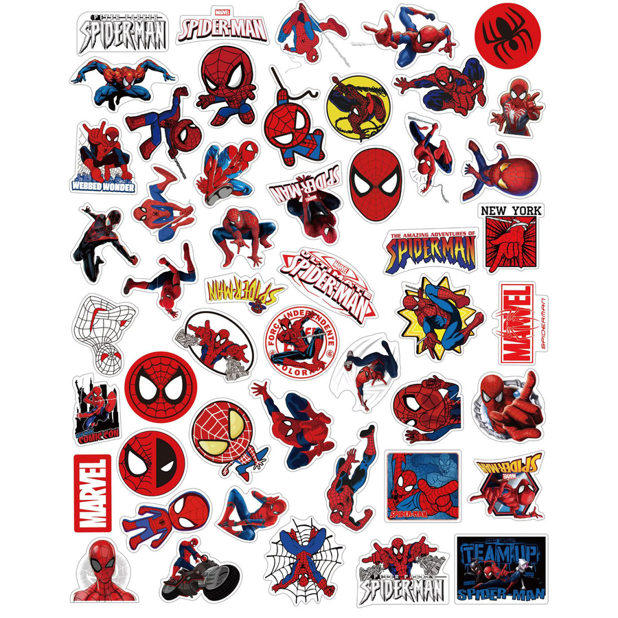 50 Stück Spiderman Anime Aufkleber Set, wasserfeste Sci-Fi Graffiti Dekoration für Handyhülle, Skateboard und Koffer, Mehrfarbig - Bild 5