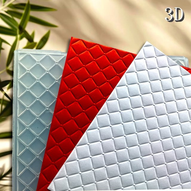 Crafti Ordner mit 3D-Prägung und Fantasy-Diamantgitterstruktur für DIY-Scrapbooking und Kartenherstellung - Bild 1