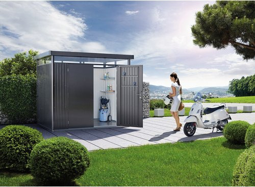 Biohort Gerätehaus HighLine aus Stahl in Dunkelgrau-Metallic B/H/T: 275 x 222 x 195 cm - Bild 2