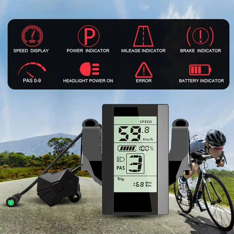 Bafang 800S C965 LCD-Display UART in Schwarz für Elektrofahrrad E-Bike Mittelmotoren BBS01B BBS02B BBSHD - Bild 3