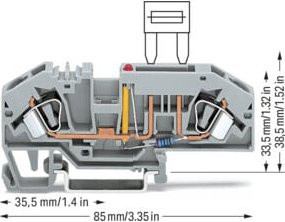 WAGO 2-Leiter-Durchgangsklemme 0,2-6mm² 25/30A grau 282-698/281-413 - Bild 1