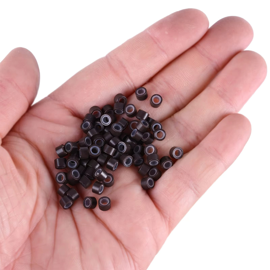 Mikroringe Verbindungsperlen für Echthaarverlängerungen, 5 mm, 100 Stück, mehrfarbig - Bild 1