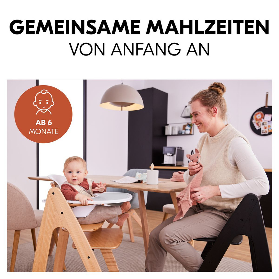 Hauck Hochstuhl Arketa Beech Sparset mit Baby Seat und Sitzpolster in Dunkelgrau - Bild 2