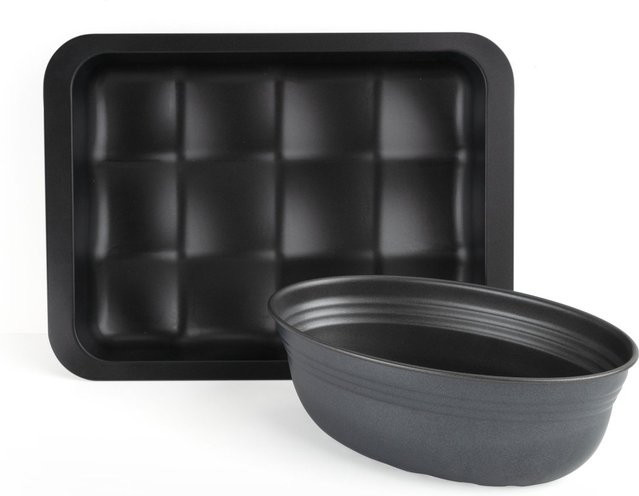 Zenker Backformen-Set Black Metallic für Brot und Brötchen aus Keramik, 2-teilig, oval und antihaftbeschichtet - Bild 1