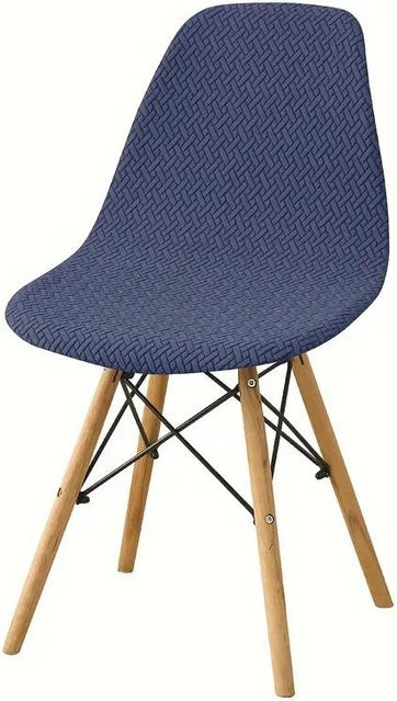 Yiran Furniture Stretch Esszimmerstuhlbezüge aus Jacquard in Blau - Bild 1