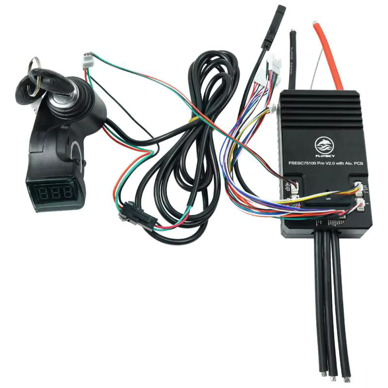Flipsky 75100 Pro V2.0 VESC Geschwindigkeitsregler mit Ein-/Ausschalter aus Aluminium in Schwarz für E-Skateboard, Scooter und E-Bike - Bild 3