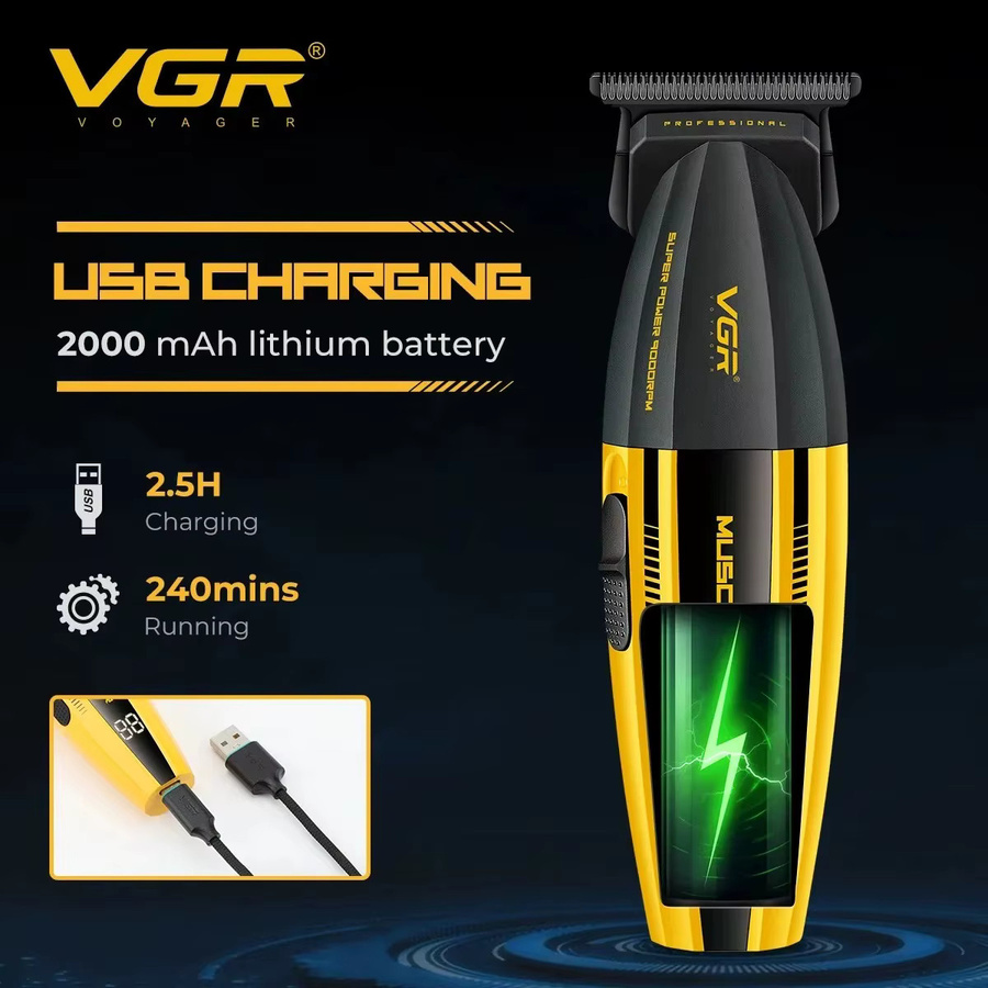 VGR Haarschneidemaschine und Trimmer-Set, Akkubetrieben, Metall, Unisex - Bild 3