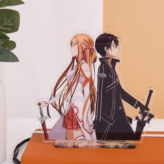 Fashnics Sword Art Online Acryl-Ständer Asuna und Kirito Schreibtischdekoration Multicolor Höhe: 15 cm - Bild 1