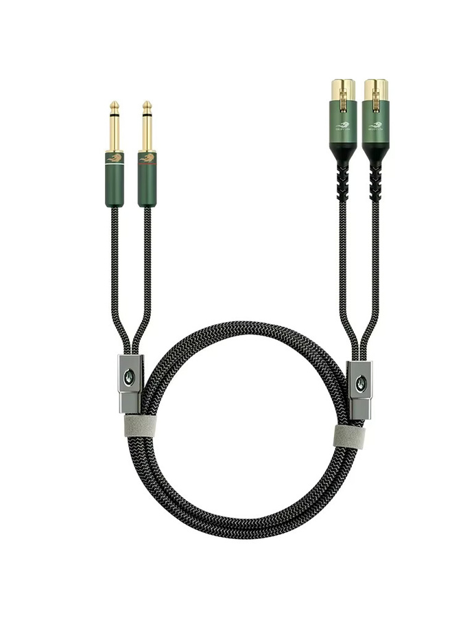 GOLLEY LION HIFI Stereokabel mit 2x 6,35mm Klinke auf 2x XLR Buchse, vergoldete Anschlüsse und abgeschirmte Leitung für Studioaufnahmen - Bild 5