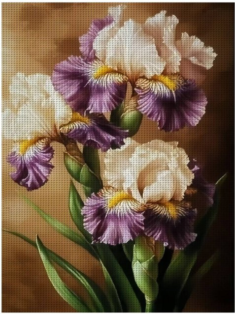 Joy Sunday DIY Kreuzstich-Set Blumen-Stempel mit Stickerei-Kit, Mehrfarbig, Breite: 30 cm, Höhe: 40 cm - Bild 1