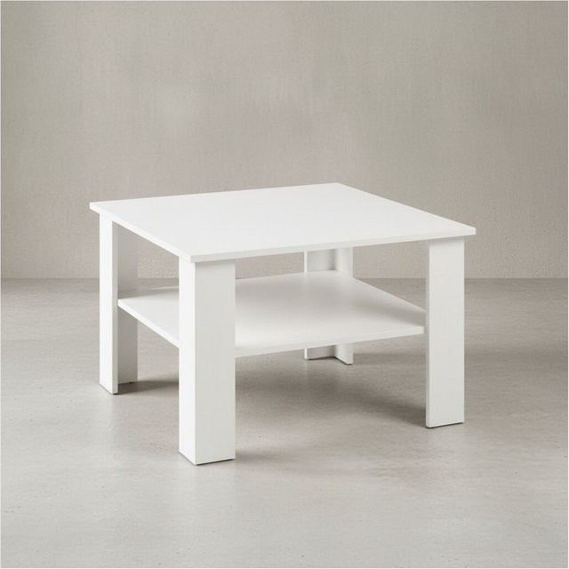 KADIMA DESIGN Couchtisch NIDDA aus Sonoma Eiche in Braun mit Melaminharzbeschichtung und Ablagefläche - Bild 1
