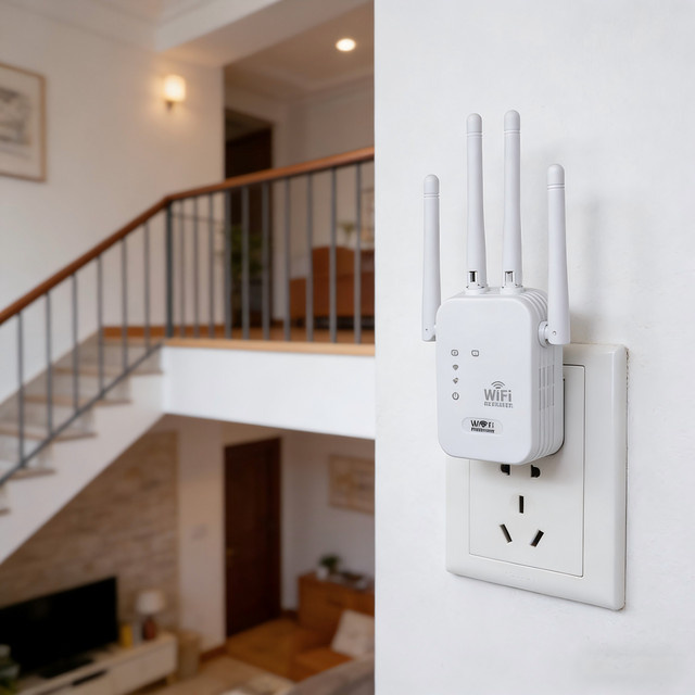 PHONEPACE WLAN-Repeater 300Mbps Wi-Fi 4 Signalverstärker 2,4G Single-Band in Weiß - Bild 1