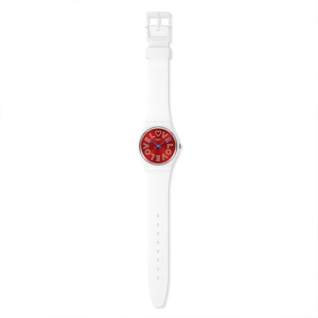 Swatch Armbanduhr, Quarz, Silikonarmband, 34 mm, Rot, Unisex - Bild 1