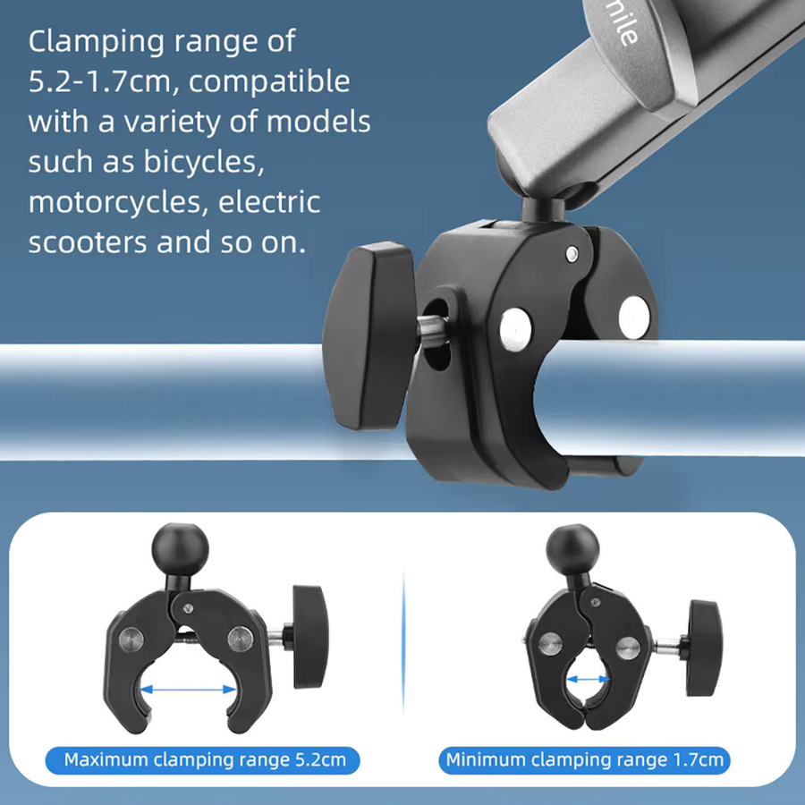 Flymile Lenkerhalterung aus Metall für GoPro Hero 4 bis Hero 8 Action Kameras, stufenlos verstellbar für Fahrrad und Motorrad - Bild 4