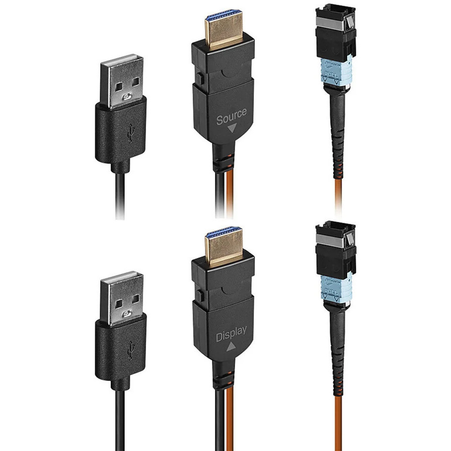 Lindy MPO-Glasfaser HDMI 8K60 Extender HDMI Verlängerung 100m in Orange und Schwarz - Bild 1