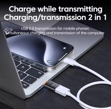12A USB 3.0 auf Typ C Adapter mit LED OTG Funktion, USB C Stecker auf USB A Buchse, Multicolor, kompatibel mit iPhone 15, Tablet, Notebook und Android Smartphones - Bild 4