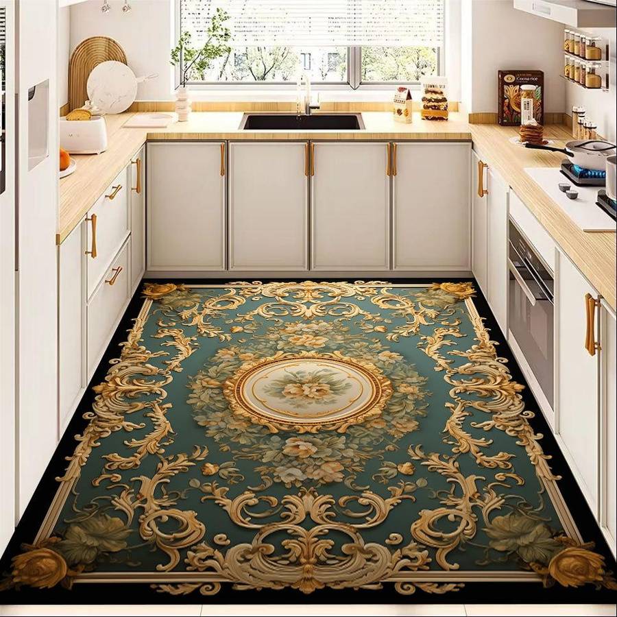 Wucifang Druckteppich mit Blumenmuster, waschbar und rutschfest, B/H: 60 x 90 cm - Bild 1