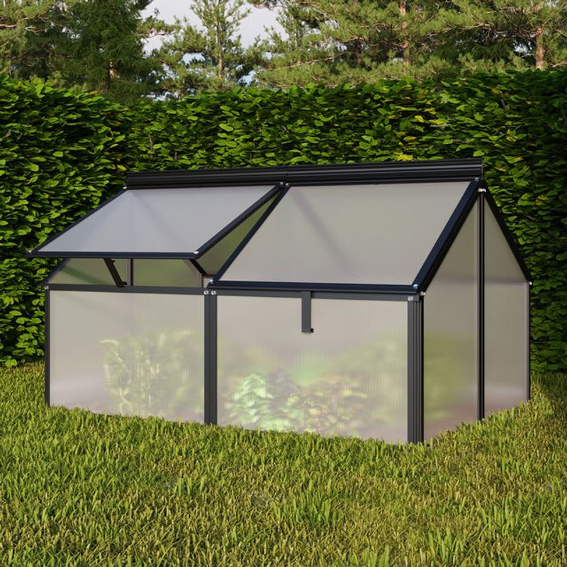Vitavia Frühbeet Gaia Jumbo schwarz mit Polycarbonat und Aluminium, B/T/H: 119 x 83 x 72 cm - Bild 3
