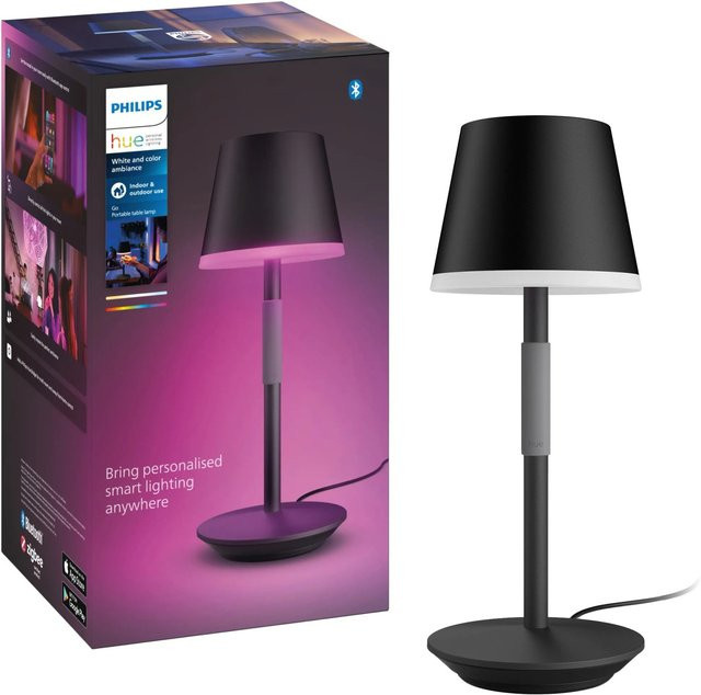 Philips Hue White & Color Ambiance Go Tragbare LED Tischleuchte Schwarz - Bild 1