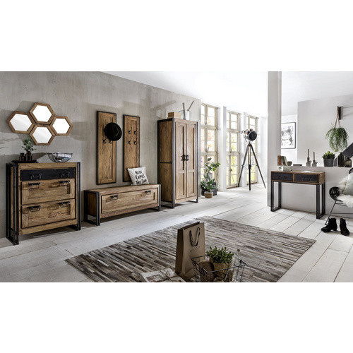 SIT Schuhschrank PANAMA aus Akazienholz und Metall, 2-türig, braun/schwarz, B/T/H: 80 x 40 x 96 cm - Bild 3