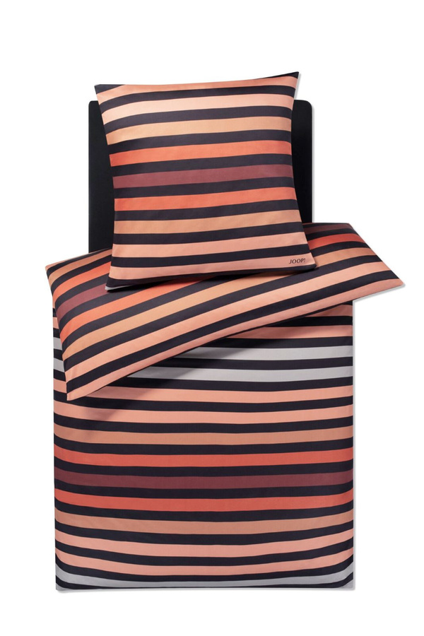 JOOP! Bettwäsche Set Tone 4103 Mako-Satin Gestreift in Orange/Multicolor, B/H: 135 x 200 cm und 40 x 80 cm - Bild 1
