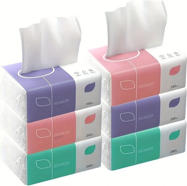 2er-Pack 4-lagiges Papier mit 240 Blatt pro Packung für Gesicht, Toilette und Büro - Bild 1