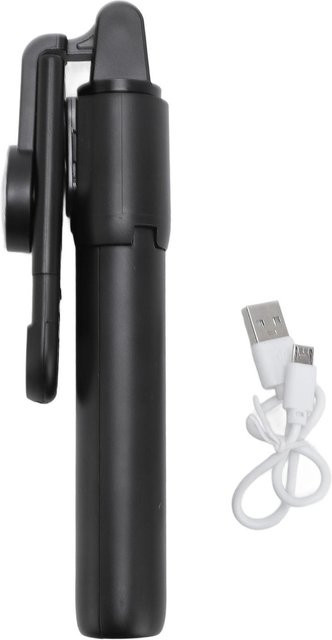 CosyHome Selfie-Stick Stativ mit Licht, tragbares Universal-Telefonstativ aus Edelstahl in Schwarz - Bild 1