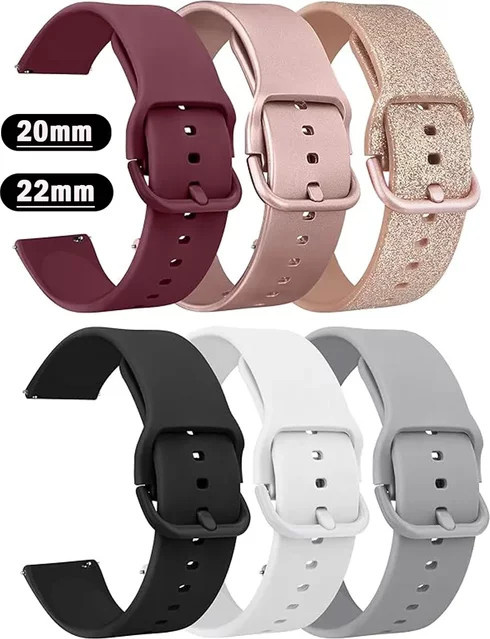 Uhrenarmband Silikon, Schwarz, Unisex, 20mm/22mm - Bild 1