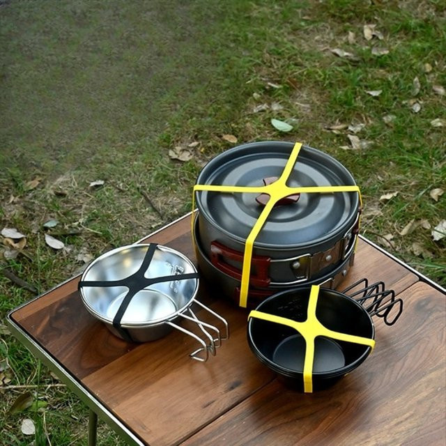 Buntes elastisches Silikonband als X-förmige Gummischlaufe für Geschirr und Outdoor-Aufbewahrung, Mehrfarbig - Bild 1