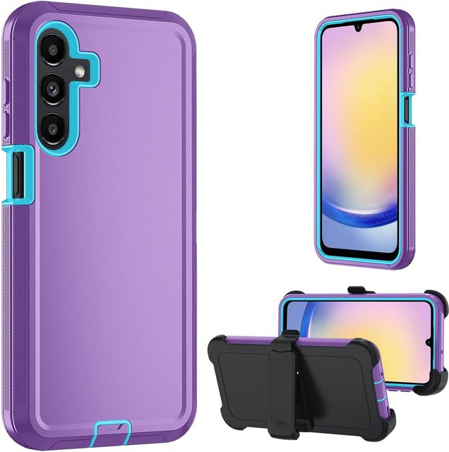 OTT Panzer-Hülle für Samsung Galaxy A57 A37 A17 A07 A56 A36 A26 A16 A06 A55 A36 A25 A15 A05 Militärische Schutzklasse Anti-Fall Schutzhülle in Blau und Lila - Bild 1