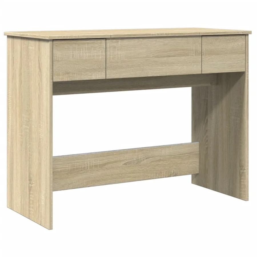 vidaXL Schminktisch mit Spiegel in Sonoma Eiche, modern, B/T/H: 100 x 45 x 76 cm - Bild 1