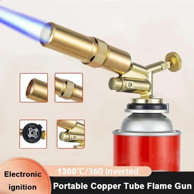 Gasbrenner Flammenpistole aus Messing und Kupfer in Gold für Hochtemperatur-Schweißarbeiten und Hartlöten - Bild 1