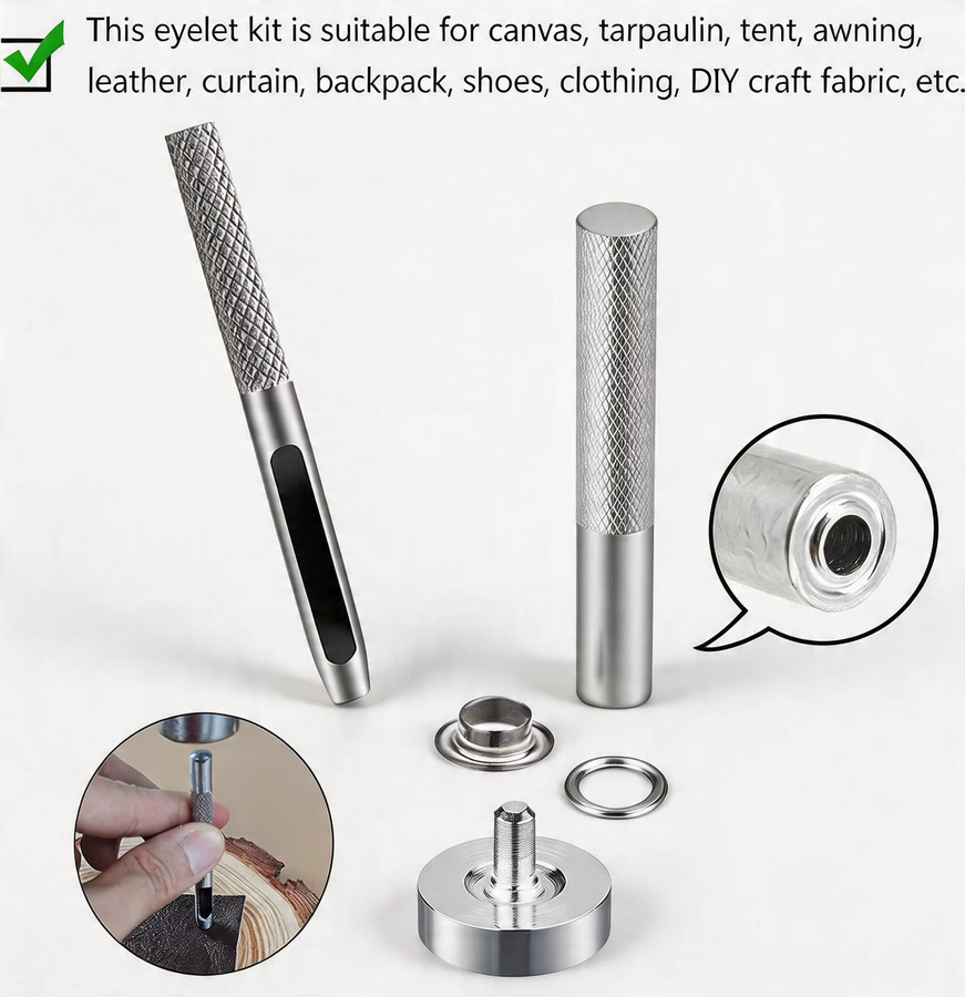 680-teiliges Messing-Ösen-Set in 4 Farben mit Installationswerkzeug für Leinwand, Plane, Leder und DIY-Stoffhandwerk, Durchmesser: 5 mm - Bild 3