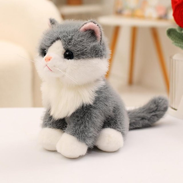 Simulations-Katzenpuppe, Stofftier Katze, 20cm, ab 14 Jahre - Bild 1