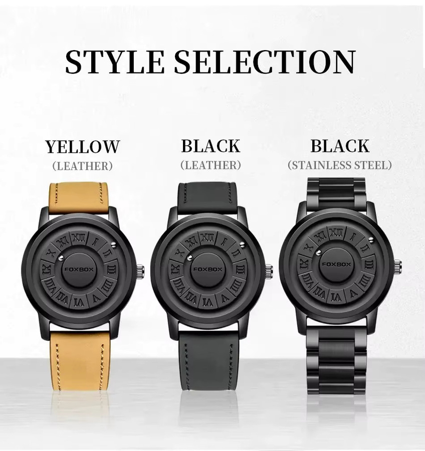Foxbox Armbanduhr Quarz, Edelstahl, Schwarz, Herren - Bild 2
