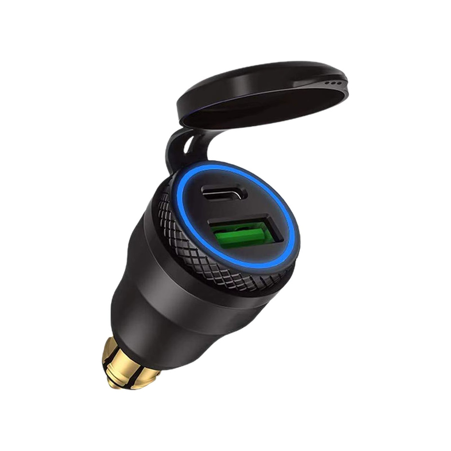 Hella Wasserdichtes Motorrad-Ladegerät mit 30 W QC3.0 USB-C PD-Netzteil und DIN-Steckdose in Schwarz für Ducati Triumph BMW - Bild 7