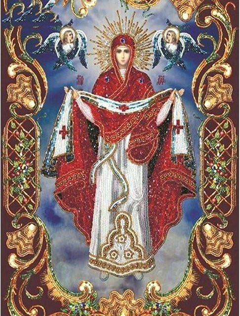 FIYO Diamant-Mosaik 5D-DIY-Stickerei Religiöse Ikone als Kreuzstich-Diamantmalerei, Mehrfarbig, B x H: 30 x 40 cm - Bild 1