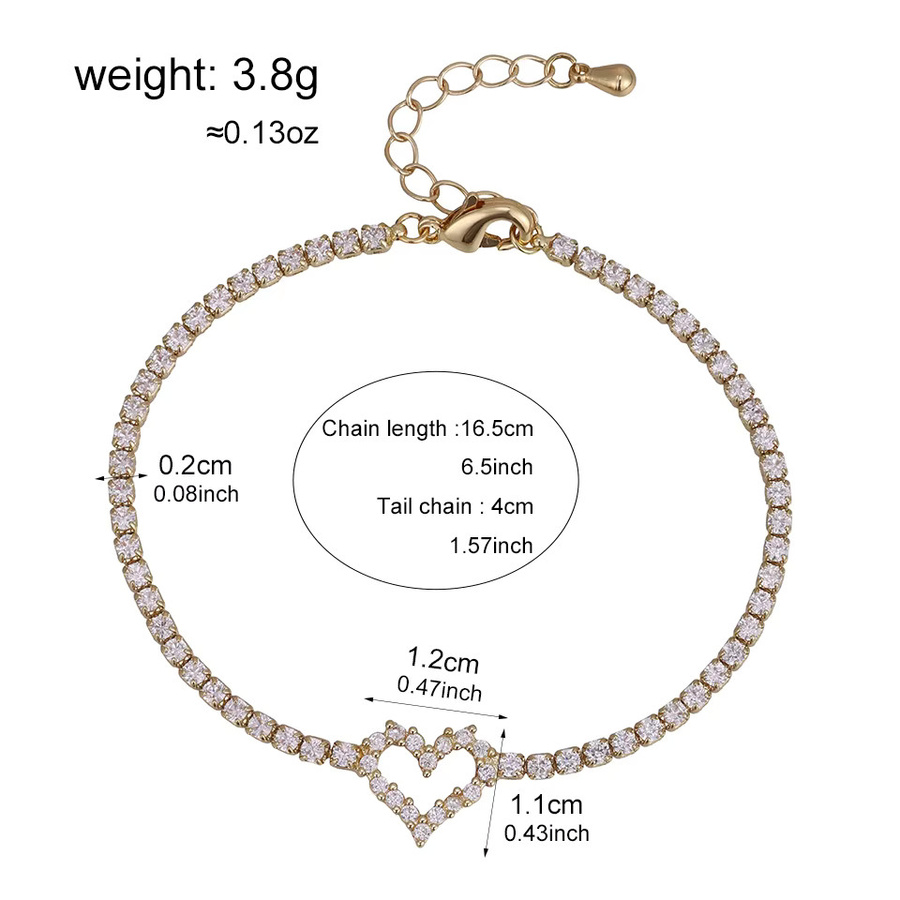 ZAKOL Tennisarmband, Herz-Charm, Zirkonia, Gold, Damen - Bild 3